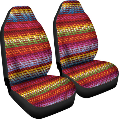 Colorful Mexican Woven Pattern Print Universal Fit Car Seat Covers