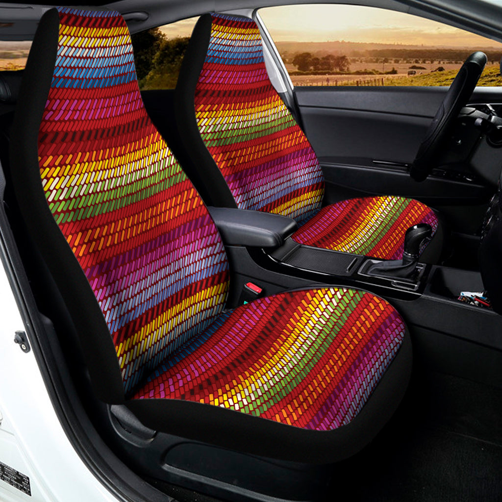 Colorful Mexican Woven Pattern Print Universal Fit Car Seat Covers