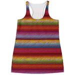 Colorful Mexican Woven Pattern Print Women's Racerback Tank Top
