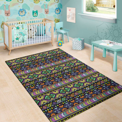 Colorful Native Navajo Tribal Print Area Rug