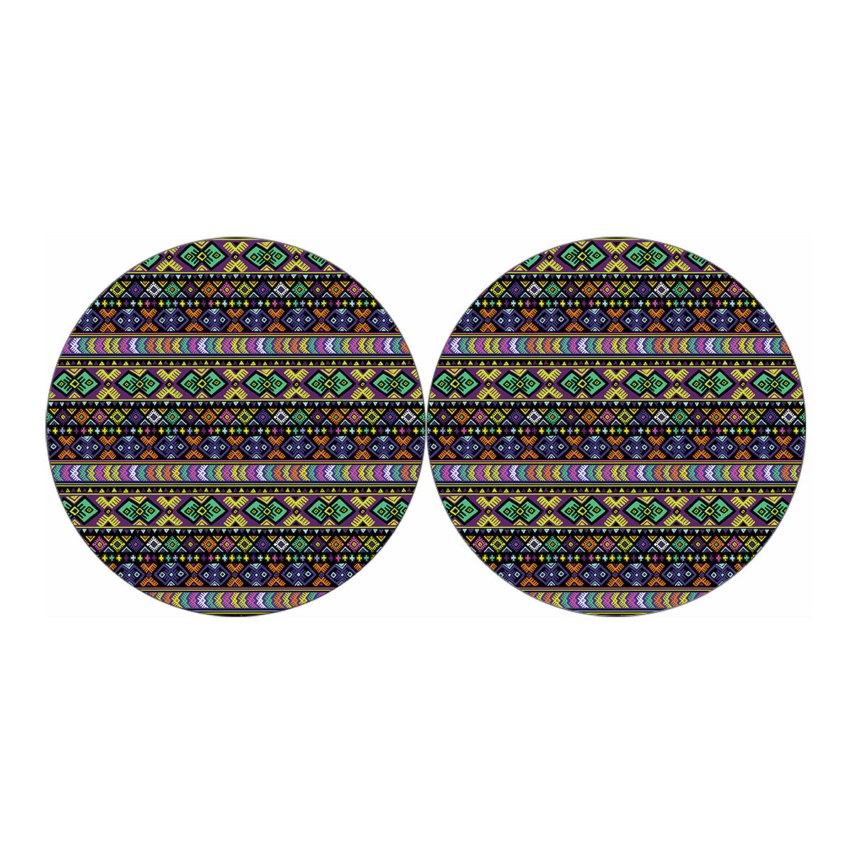 Colorful Native Navajo Tribal Print Car Coasters