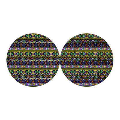 Colorful Native Navajo Tribal Print Car Coasters