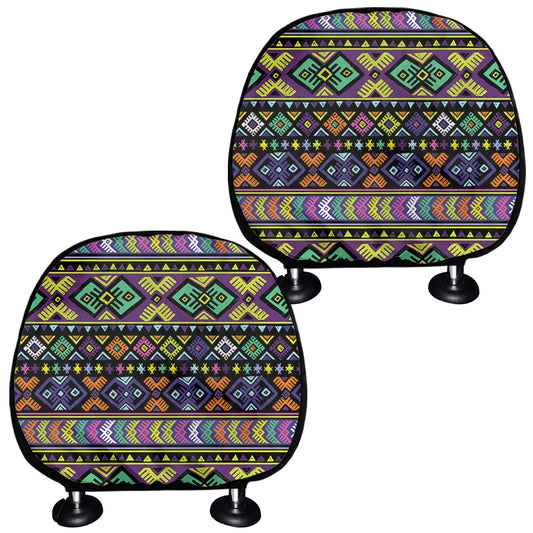 Colorful Native Navajo Tribal Print Car Headrest Covers