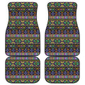 Colorful Native Navajo Tribal Print Front and Back Car Floor Mats
