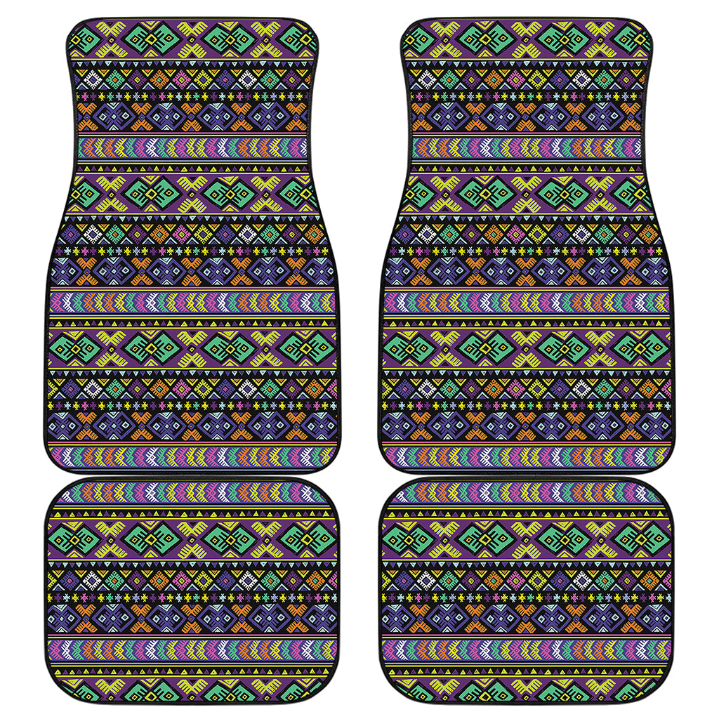Colorful Native Navajo Tribal Print Front and Back Car Floor Mats