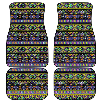 Colorful Native Navajo Tribal Print Front and Back Car Floor Mats