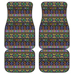 Colorful Native Navajo Tribal Print Front and Back Car Floor Mats