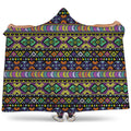 Colorful Native Navajo Tribal Print Hooded Blanket