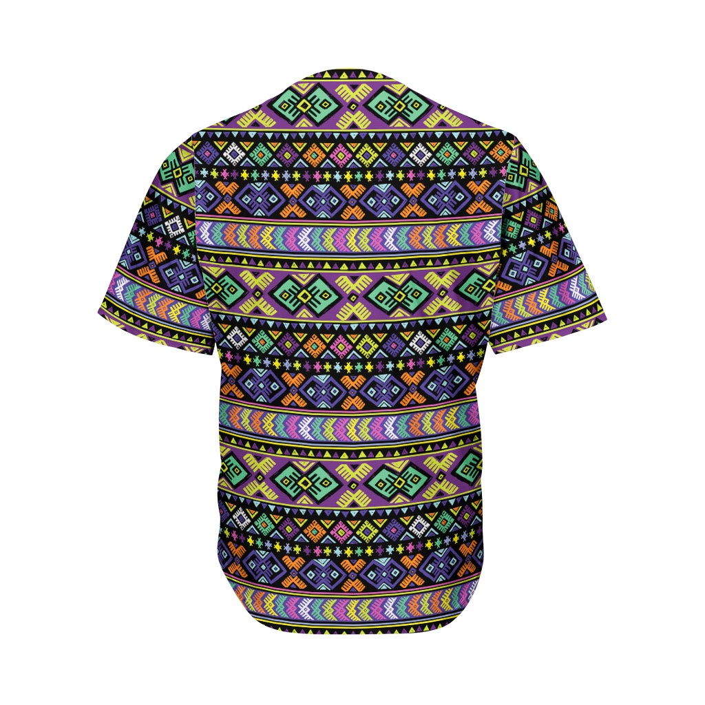 Colorful Native Navajo Tribal Print Men's Baseball Jersey