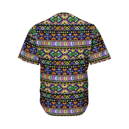Colorful Native Navajo Tribal Print Men's Baseball Jersey