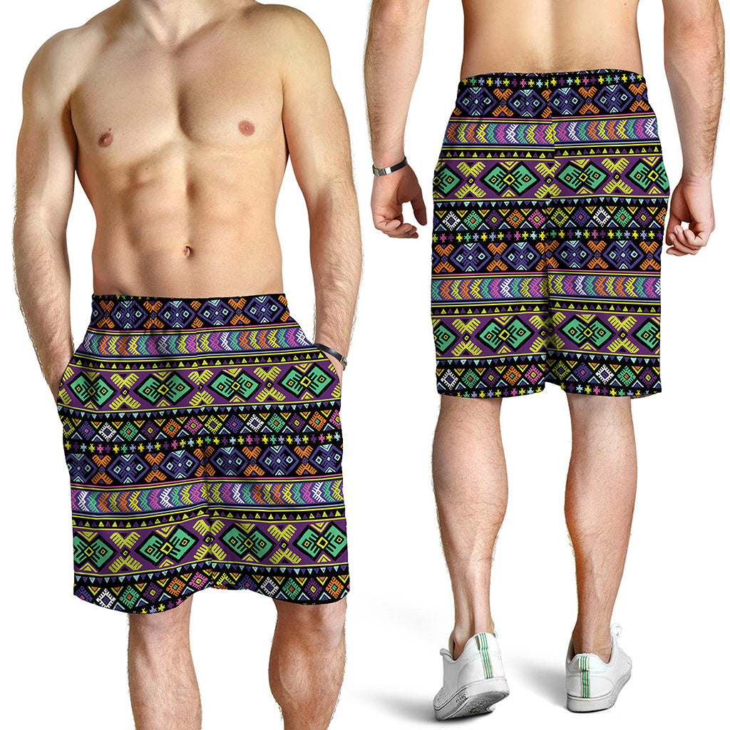 Colorful Native Navajo Tribal Print Men's Shorts