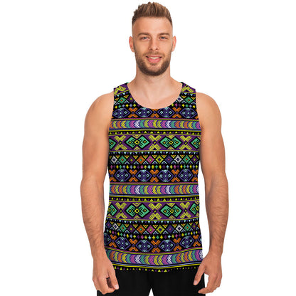 Colorful Native Navajo Tribal Print Men's Tank Top