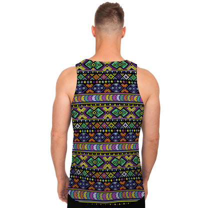Colorful Native Navajo Tribal Print Men's Tank Top