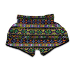 Colorful Native Navajo Tribal Print Muay Thai Boxing Shorts