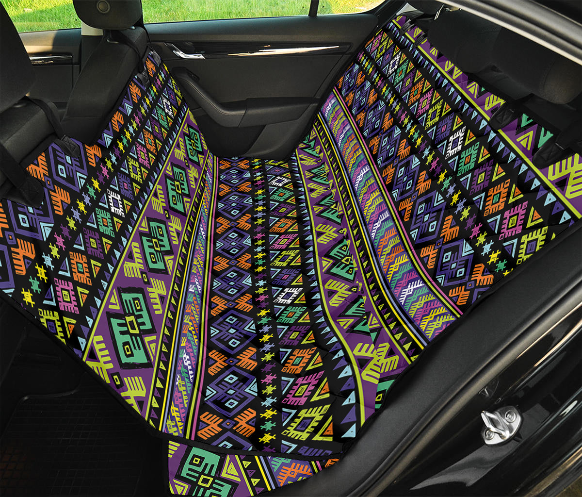 Colorful Native Navajo Tribal Print Pet Car Back Seat Cover