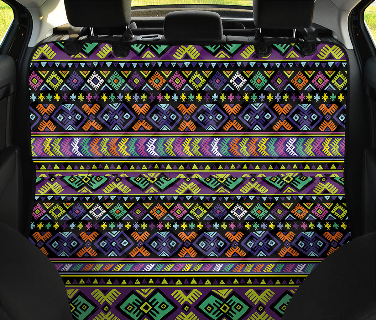 Colorful Native Navajo Tribal Print Pet Car Back Seat Cover