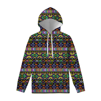 Colorful Native Navajo Tribal Print Pullover Hoodie