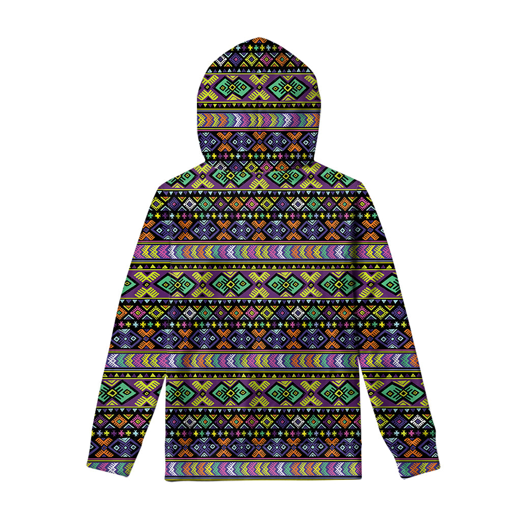 Colorful Native Navajo Tribal Print Pullover Hoodie