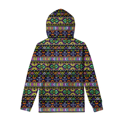 Colorful Native Navajo Tribal Print Pullover Hoodie