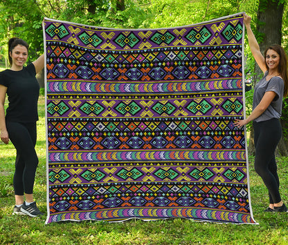 Colorful Native Navajo Tribal Print Quilt