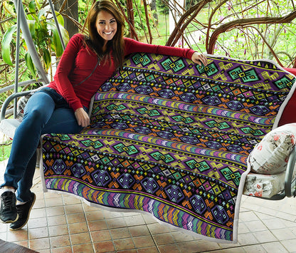 Colorful Native Navajo Tribal Print Quilt