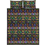 Colorful Native Navajo Tribal Print Quilt Bed Set