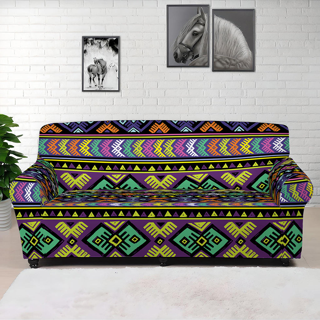 Colorful Native Navajo Tribal Print Sofa Cover
