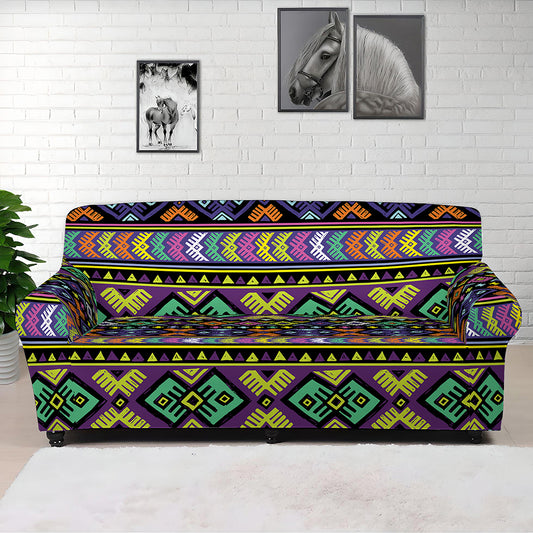 Colorful Native Navajo Tribal Print Sofa Cover