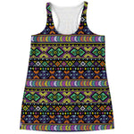 Colorful Native Navajo Tribal Print Women's Racerback Tank Top