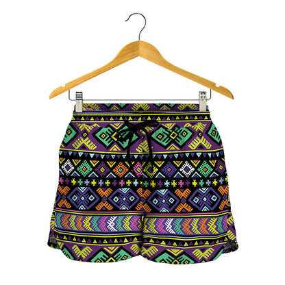Colorful Native Navajo Tribal Print Women's Shorts