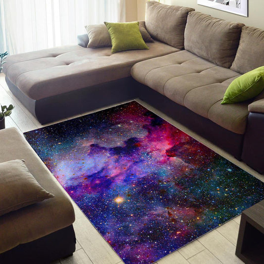 Colorful Nebula Galaxy Space Print Area Rug GearFrost