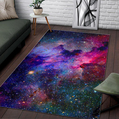 Colorful Nebula Galaxy Space Print Area Rug GearFrost