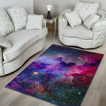 Colorful Nebula Galaxy Space Print Area Rug GearFrost