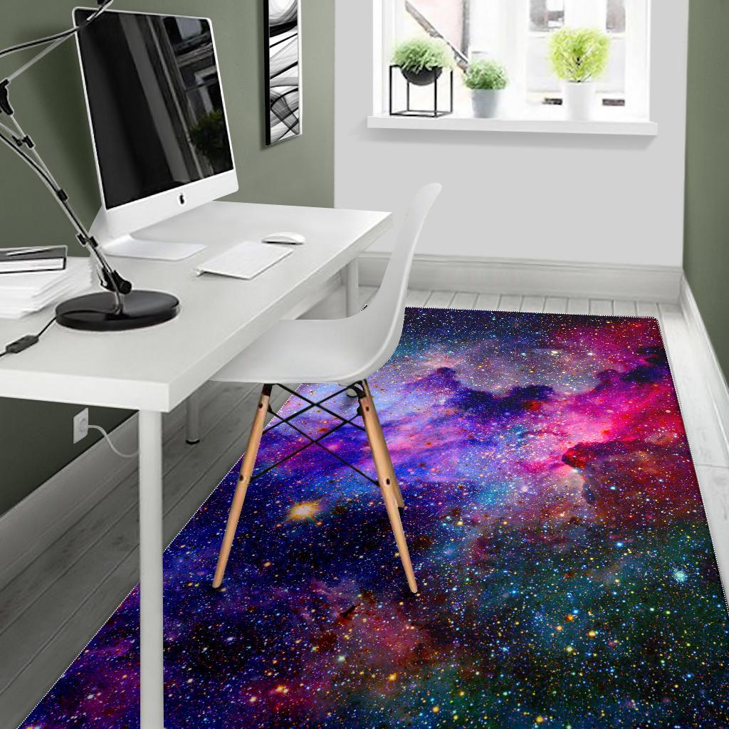 Colorful Nebula Galaxy Space Print Area Rug GearFrost