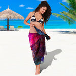 Colorful Nebula Galaxy Space Print Beach Sarong Wrap