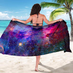 Colorful Nebula Galaxy Space Print Beach Sarong Wrap