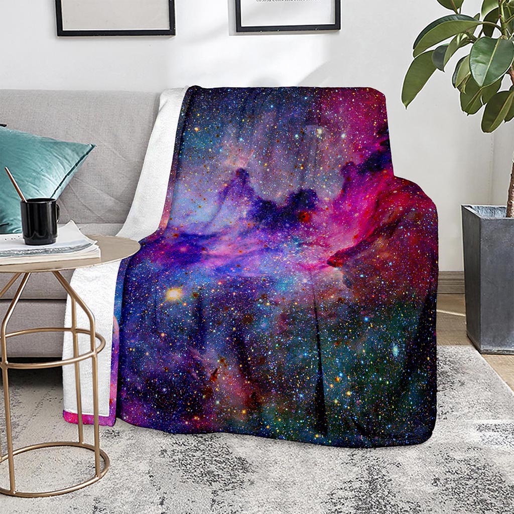 Colorful Nebula Galaxy Space Print Blanket