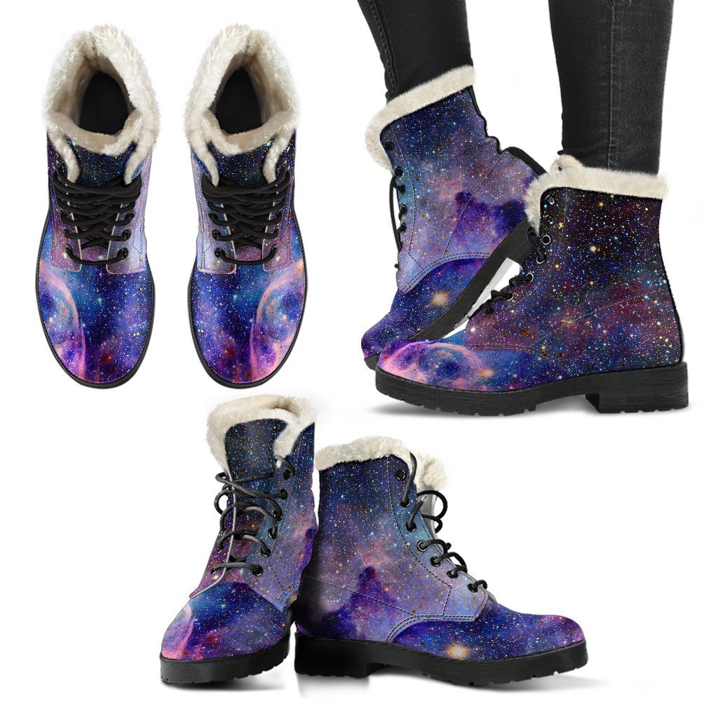 Colorful Nebula Galaxy Space Print Comfy Boots GearFrost