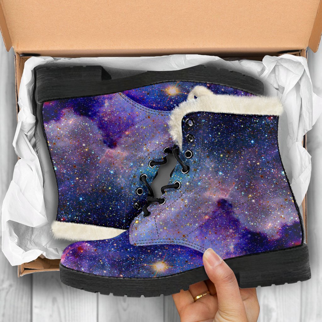 Colorful Nebula Galaxy Space Print Comfy Boots GearFrost