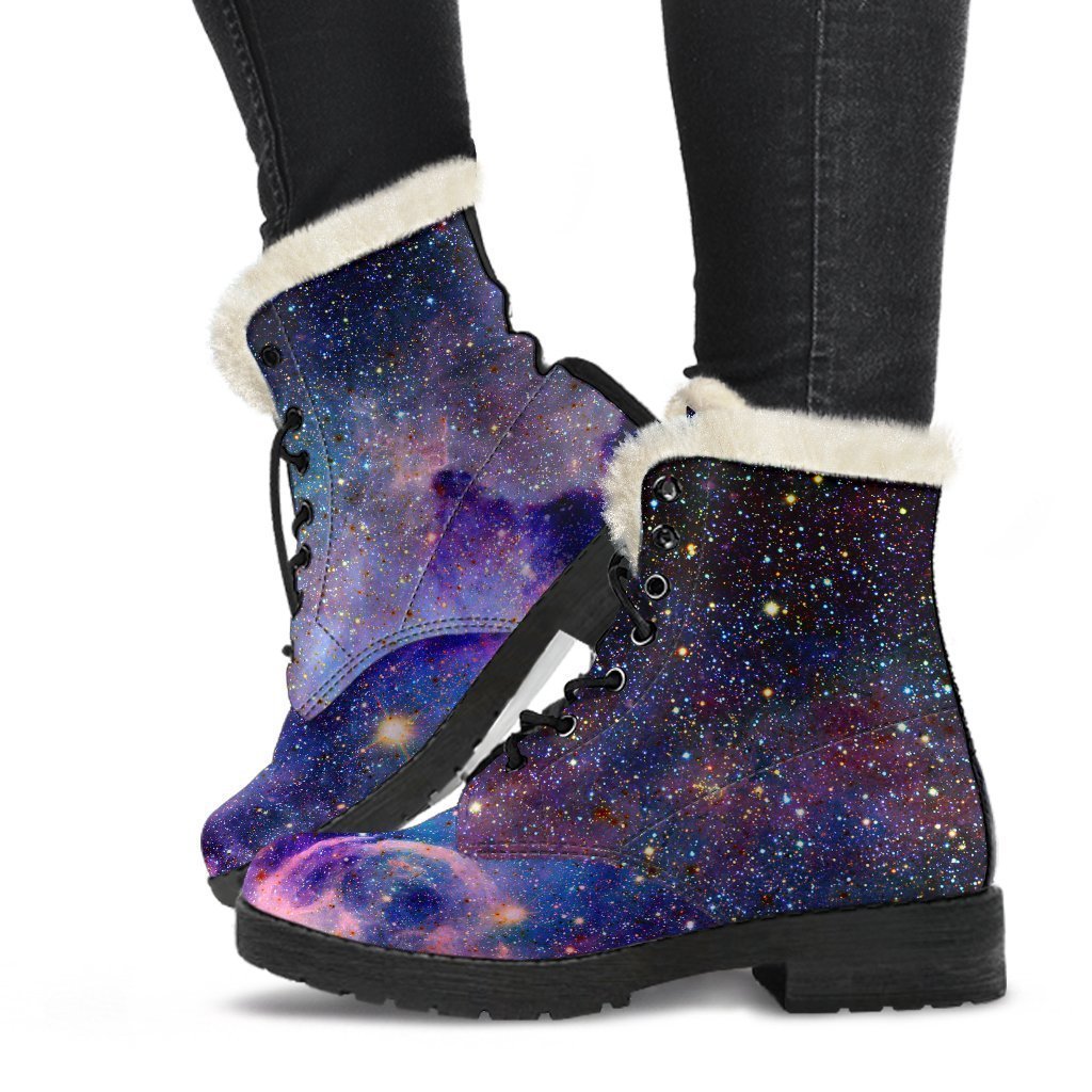 Colorful Nebula Galaxy Space Print Comfy Boots GearFrost