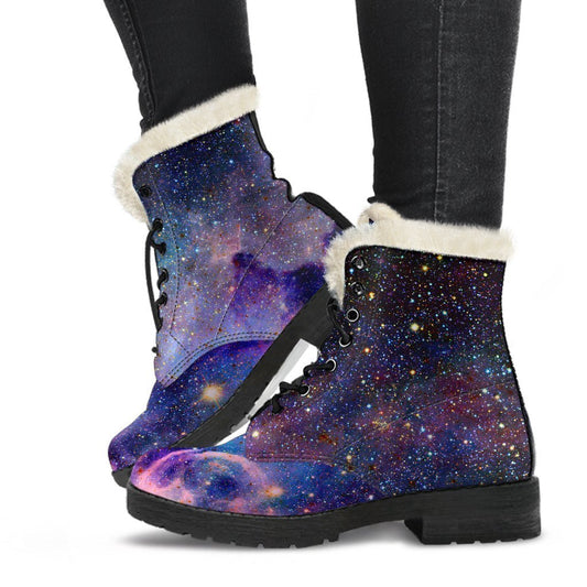 Colorful Nebula Galaxy Space Print Comfy Boots GearFrost