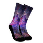 Colorful Nebula Galaxy Space Print Crew Socks