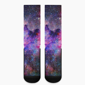 Colorful Nebula Galaxy Space Print Crew Socks