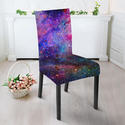 Colorful Nebula Galaxy Space Print Dining Chair Slipcover