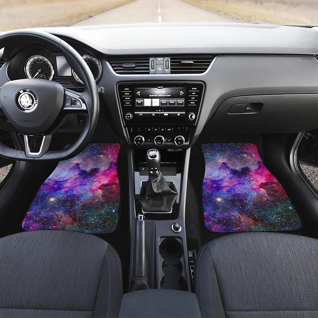 Colorful Nebula Galaxy Space Print Front and Back Car Floor Mats