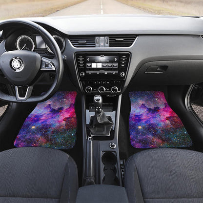 Colorful Nebula Galaxy Space Print Front and Back Car Floor Mats