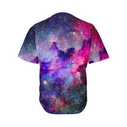 Colorful Nebula Galaxy Space Print Men's Baseball Jersey
