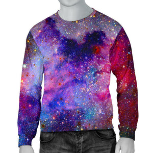 Colorful Nebula Galaxy Space Print Men's Crewneck Sweatshirt GearFrost