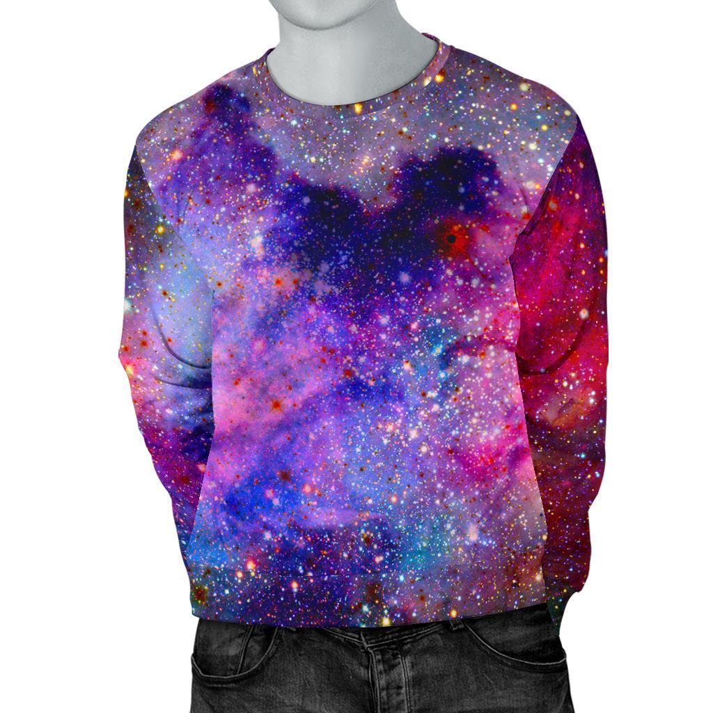 Colorful Nebula Galaxy Space Print Men's Crewneck Sweatshirt GearFrost