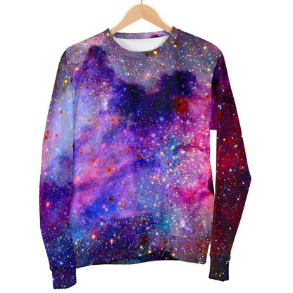 Colorful Nebula Galaxy Space Print Men's Crewneck Sweatshirt GearFrost